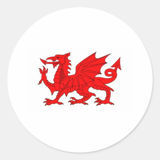 Welsh Dragon Runder Aufkleber (Vorderseite)