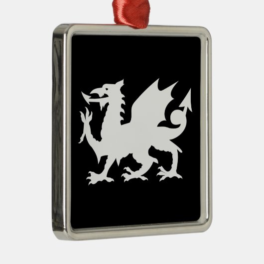 Welsh Dragon Silbernes Ornament (Rechts)