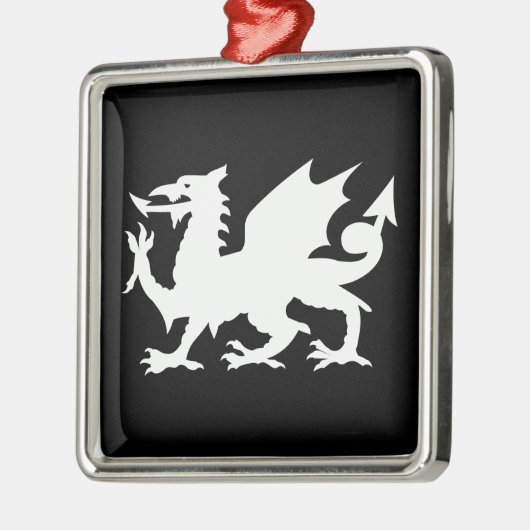 Welsh Dragon Silbernes Ornament (Links)