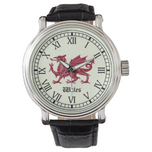 Welsh Dragon Watch - Roman Numerals Armbanduhr