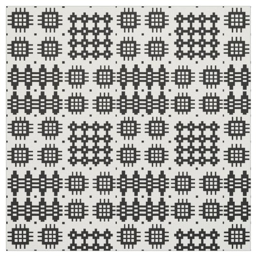 Welsh Faux Tapestry Black and White Pattern Fabric Stoff (Muster)