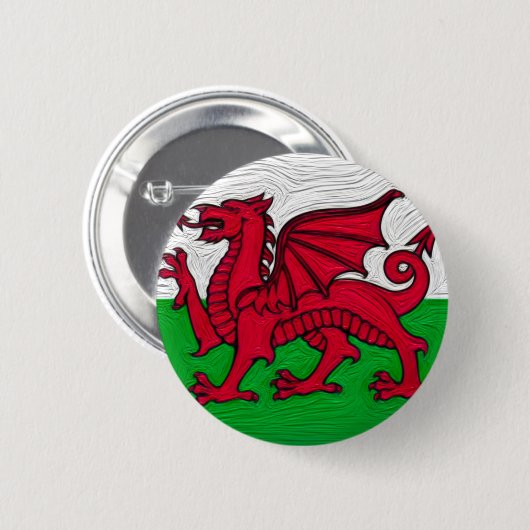 Welsh Flag Abzeichen Button (Vorne & Hinten)