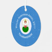Welsh Flag Angel Hanukkah Ornament Aus Metall (Vorderseite links)