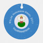 Welsh Flag Angel Hanukkah Ornament Aus Metall (Vorderseite)