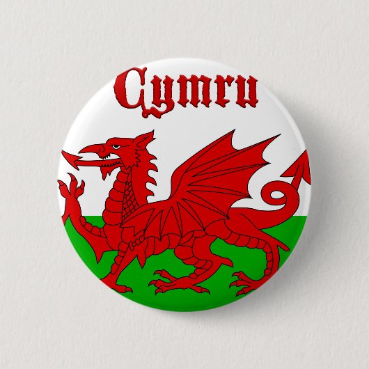 Welsh Flag Cymru Button (Vorderseite)