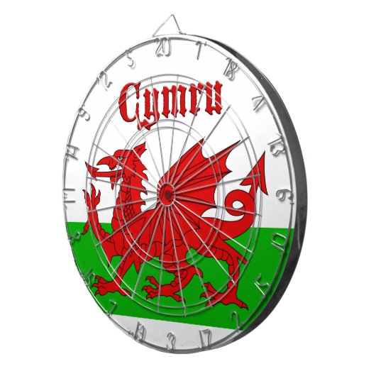 Welsh Flag Cymru Dartscheibe (Vorderseite rechts)