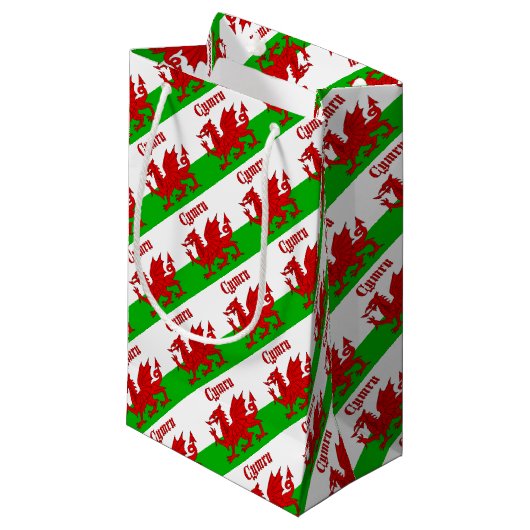 Welsh Flag Cymru Kleine Geschenktüte (Vorderseite Schrägansicht)