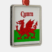 Welsh Flag Cymru Ornament Aus Metall (Rechts)