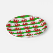 Welsh Flag Cymru Pappteller (Schrägansicht)