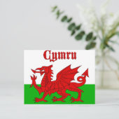 Welsh Flag Cymru Postkarte (Stehend Vorderseite)