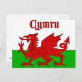 Welsh Flag Cymru Postkarte (Vorne/Hinten)