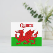 Welsh Flag Cymru Postkarte (Stehend Vorderseite)