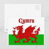 Welsh Flag Cymru Postkarte (Vorne/Hinten)