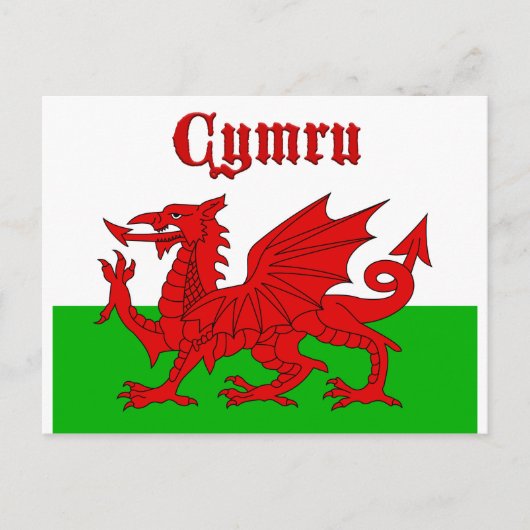 Welsh Flag Cymru Postkarte (Vorderseite)