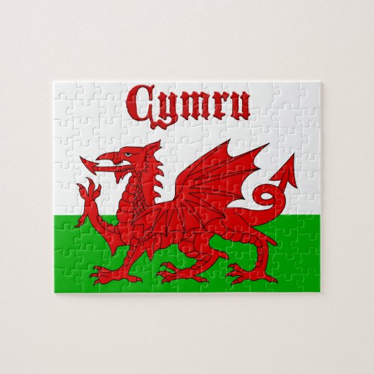 Welsh Flag Cymru Puzzle (Horizontal)