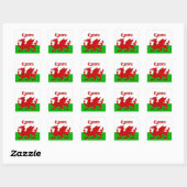 Welsh Flag Cymru Quadratischer Aufkleber (Blatt)