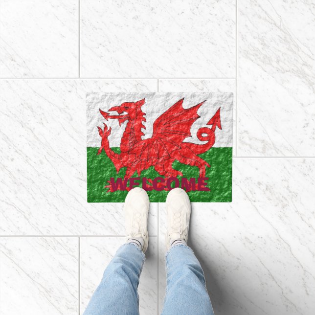 Welsh Flag Design Fußmatte (Indoor)