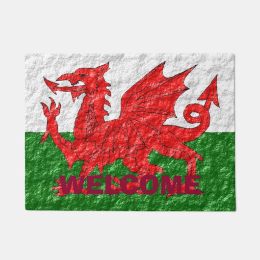 Welsh Flag Design Fußmatte (Vorderseite)