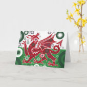 Welsh Flag Design Karte (Gelbe Blume)