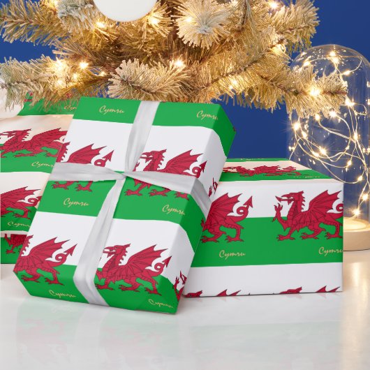 Welsh Flag, Dragon & Wales Geschenke Cymru/sports Geschenkpapier (Feiertage)
