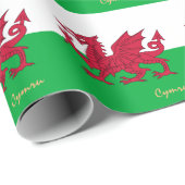 Welsh Flag, Dragon & Wales Geschenke Cymru/sports Geschenkpapier (Rolleneckpunkt)