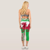 Welsh Flag, Dragon & Wales Modepatrioten /sport Capri Leggings (Rückseite)
