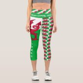 Welsh Flag, Dragon & Wales Modepatrioten /sport Capri Leggings (Vorderseite)