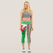 Welsh Flag, Dragon & Wales Modepatrioten /sport Capri Leggings (Vorderseite)
