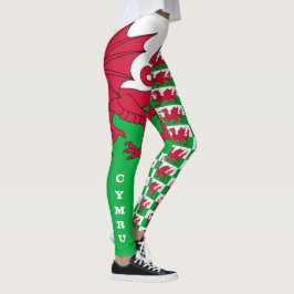 Welsh Flag, Dragon & Wales Modepatrioten /sport Leggings