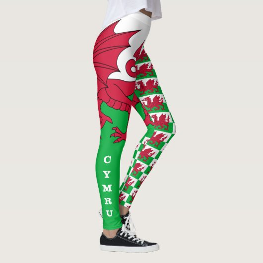 Welsh Flag, Dragon & Wales Modepatrioten /sport Leggings (Rechts)