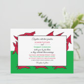 Welsh Flag, Flag Wales Wedding Einladung (Stehend Vorderseite)
