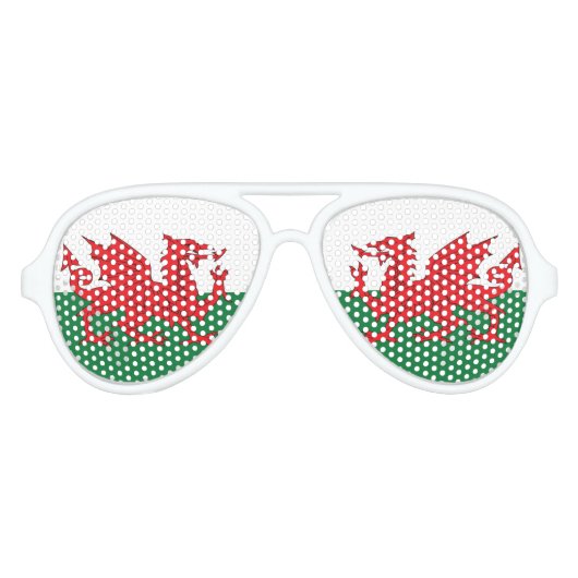 Welsh Flag Glasses Sonnenbrille (Vorderseite)