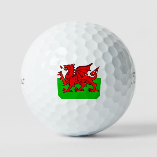 Welsh Flag Golf Balls Golfball (Vorderseite)