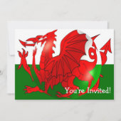 Welsh Flag Jeder Fall Einladung (Vorderseite)
