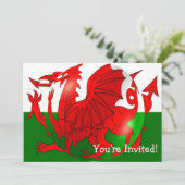 Welsh Flag Jeder Fall Einladung (Stehend Vorderseite)