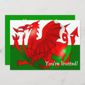 Welsh Flag Jeder Fall Einladung (Vorne/Hinten)