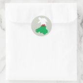 Welsh Flag Map Größe Runder Aufkleber (Tasche)