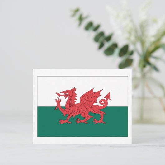 Welsh Flag Postkarte (Stehend Vorderseite)