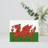 Welsh Flag Postkarte (Stehend Vorderseite)