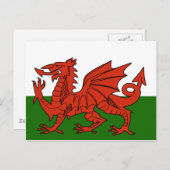 Welsh Flag Postkarte (Vorne/Hinten)