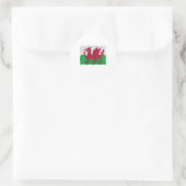Welsh flag runder aufkleber (Tasche)