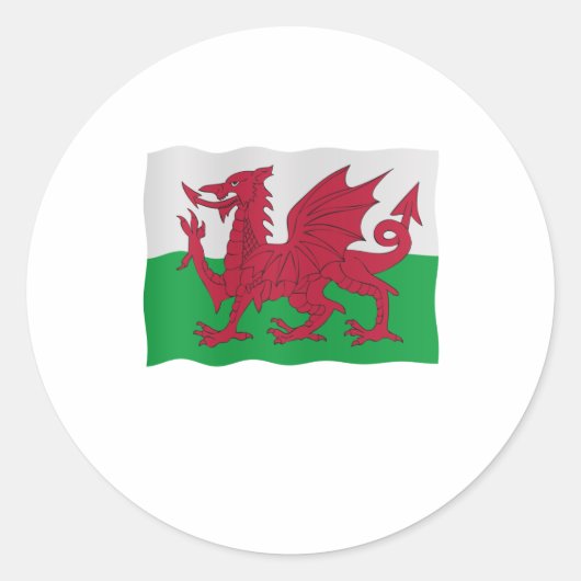 Welsh flag runder aufkleber (Vorderseite)
