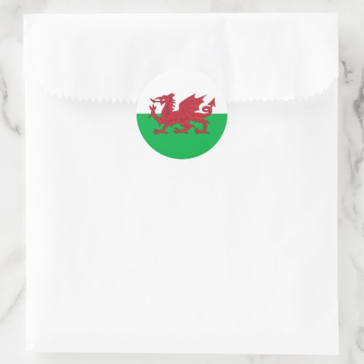 Welsh Flag Runder Aufkleber (Tasche)