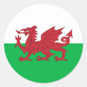 Welsh Flag Runder Aufkleber (Vorderseite)