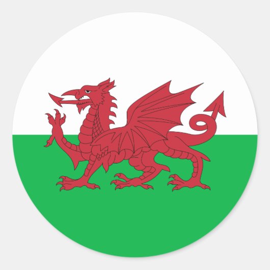 Welsh Flag Runder Aufkleber (Vorderseite)