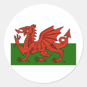 Welsh Flag Runder Aufkleber