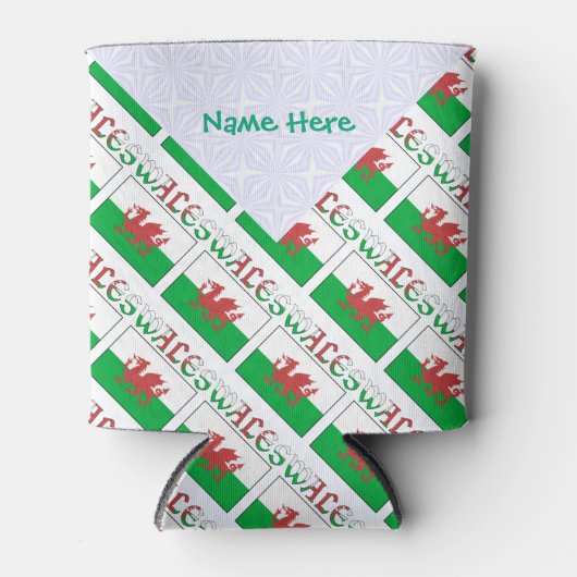 Welsh Flag Tiled Personalized  Dosenkühler (Vorderseite)