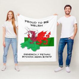 Welsh FLAG WALES Red Dragon St David Quote Fleecedecke
