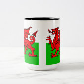 Welsh Flag Zweifarbige Tasse (Mittel)