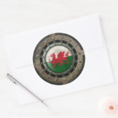 Welsh-Flaggendiskette für Industriestahl Graphic Runder Aufkleber (Umschlag)